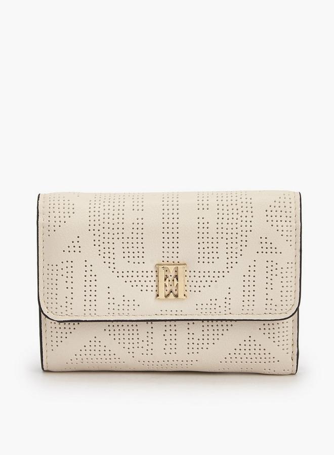 ELLE Perforated Wallet with Snap Button Closure - Image 1